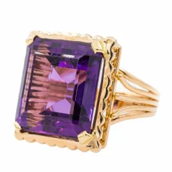Bague Cocktail Or rose Améthyste