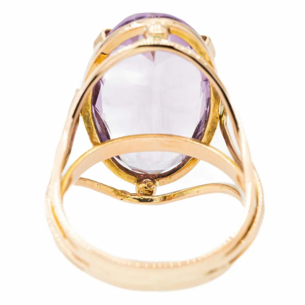 Bague Cocktail Or rose Améthyste