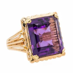 Bague Cocktail Or rose Améthyste