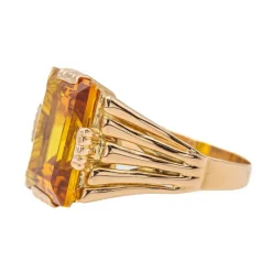 Bague Cocktail Or rose Citrine