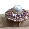Bague cocktail Perle Or jaune