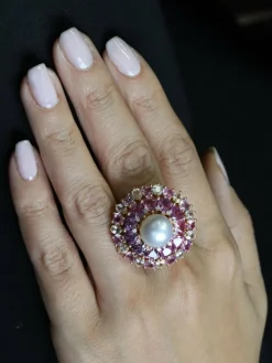 Bague cocktail Perle Or jaune