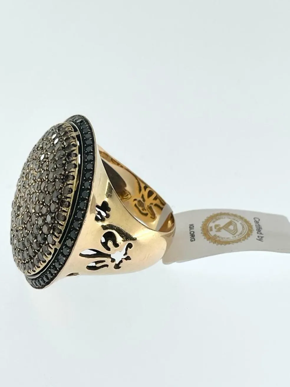 Bague Cocktail Piero Milano Or Rose 3,50 ct Diamants Certifiés IGI