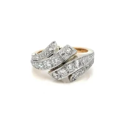 Bague Cocktail Rétro Or Diamant