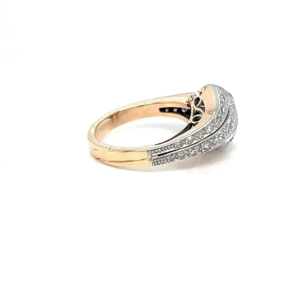 Bague Cocktail Rétro Or Diamant