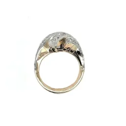 Bague Cocktail Rétro Or Diamant