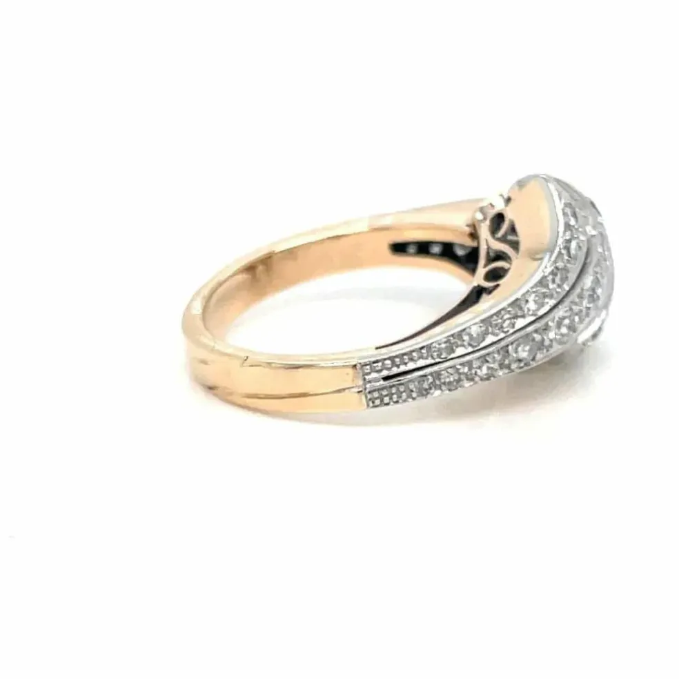 Bague Cocktail Rétro Or Diamant