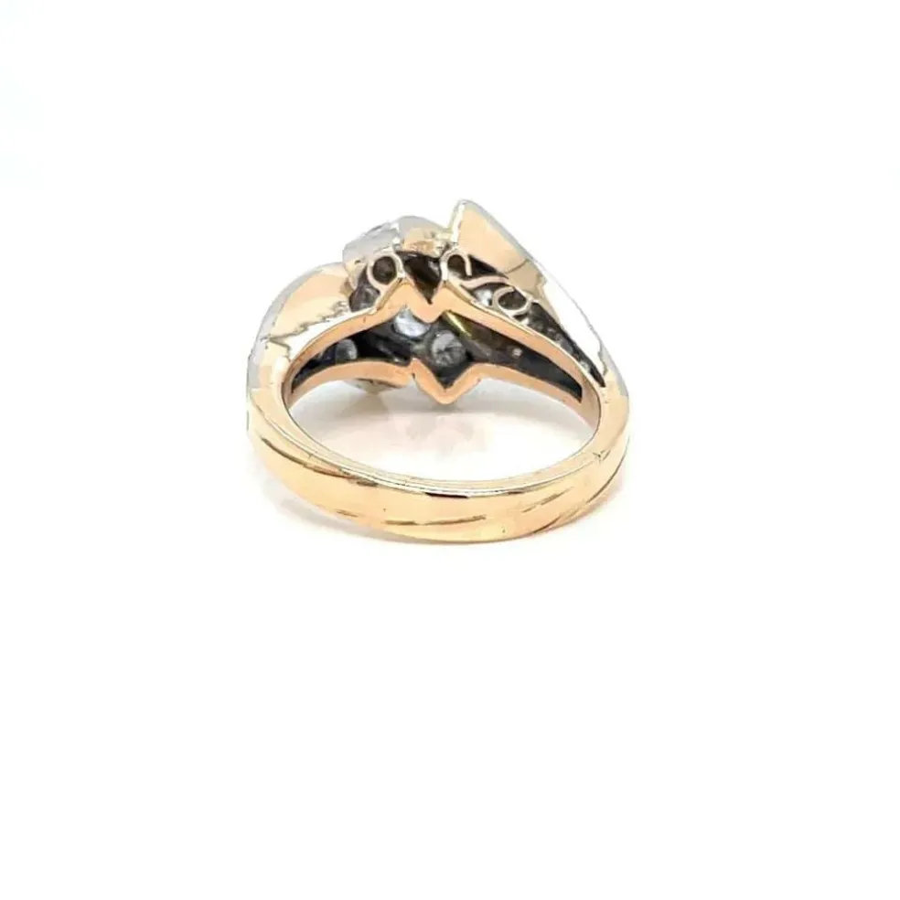 Bague Cocktail Rétro Or Diamant
