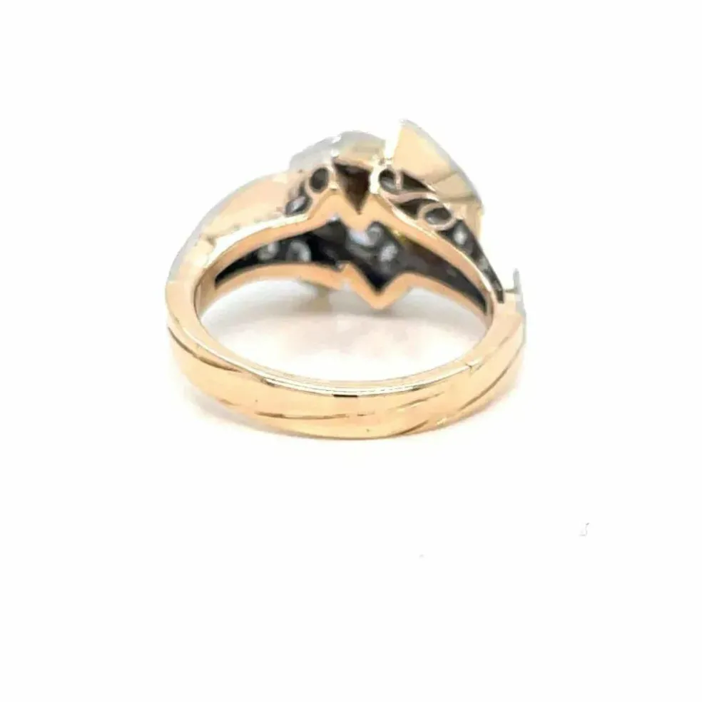 Bague Cocktail Rétro Or Diamant