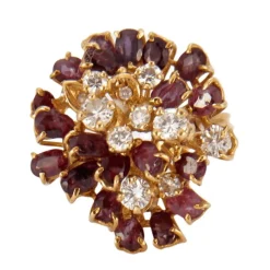 Bague cocktail Rubis et Diamants