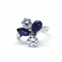 Bague Cocktail saphirs et diamants