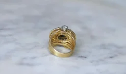 Bague Cocktail Turquoise et Diamants Or jaune