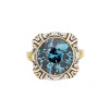Bague Cocktail Vintage Art Déco Émail Or