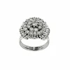 Bague cocktail vintage certifiée HRD or blanc et diamants