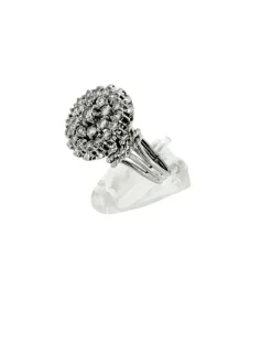 Bague cocktail vintage certifiée HRD or blanc et diamants