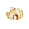 Bague cocktail vintage or et diamants