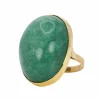 Bague cocktail vintage or jaune amazonite 64 ct