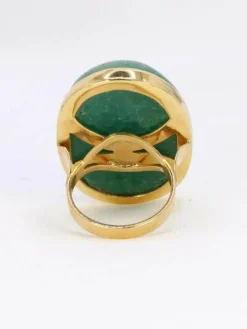 Bague cocktail vintage or jaune amazonite 64 ct