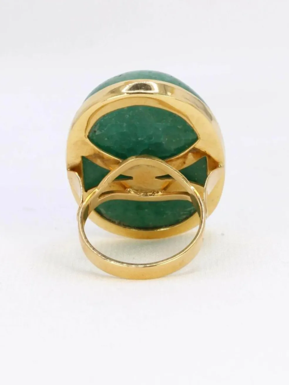 Bague cocktail vintage or jaune amazonite 64 ct