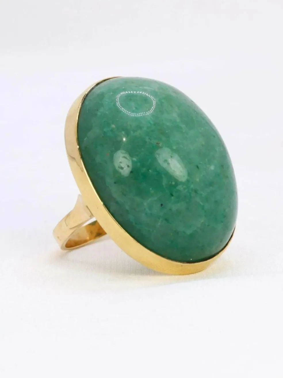 Bague cocktail vintage or jaune amazonite 64 ct