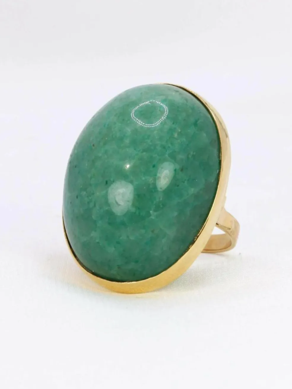 Bague cocktail vintage or jaune amazonite 64 ct