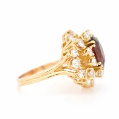 Bague Cocktail Vintage, Tourmaline et Diamants