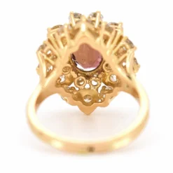 Bague Cocktail Vintage, Tourmaline et Diamants