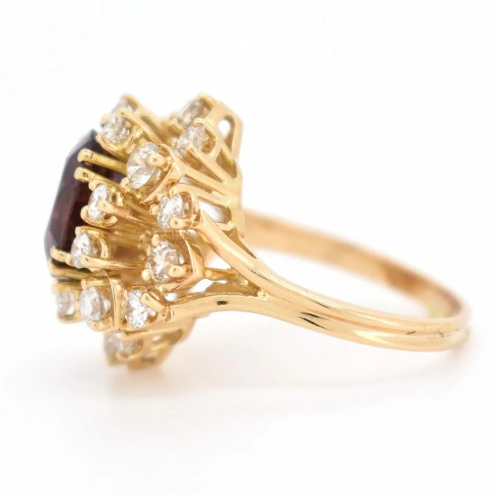 Bague Cocktail Vintage, Tourmaline et Diamants