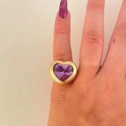Bague Coeur Améthyste