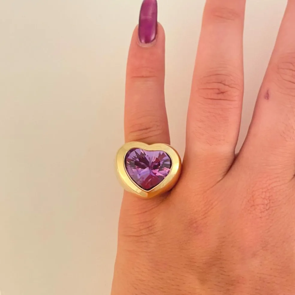 Bague Coeur Améthyste