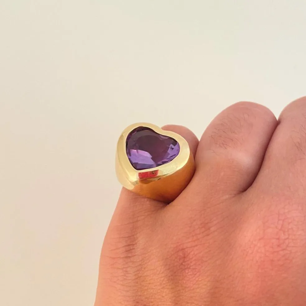 Bague Coeur Améthyste