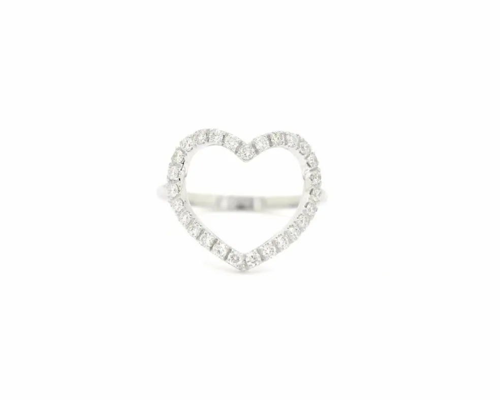 Bague coeur avec diamants de 0,37 ct
