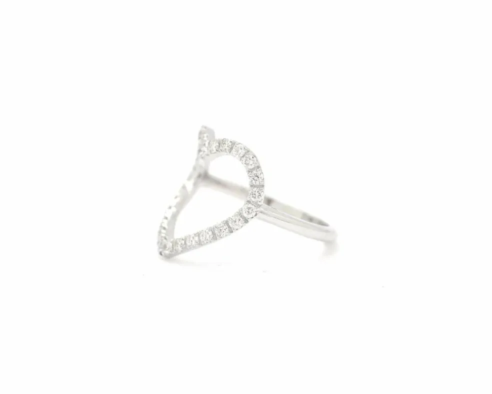 Bague coeur avec diamants de 0,37 ct