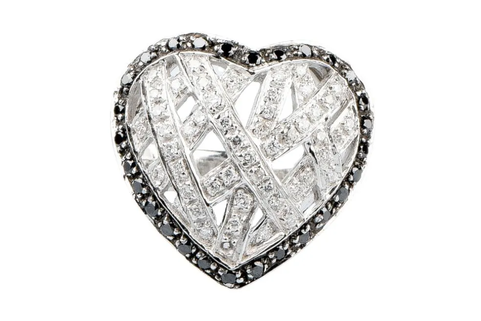 Bague Coeur diamant en or blanc