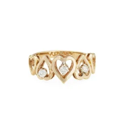 Bague Coeur Diamant Vintage Or Jaune