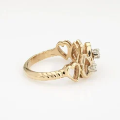 Bague Coeur Diamant Vintage Or Jaune