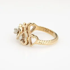 Bague Coeur Diamant Vintage Or Jaune