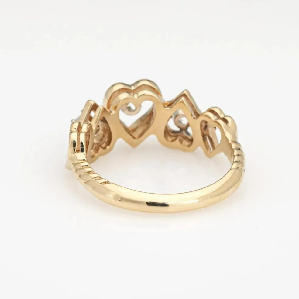 Bague Coeur Diamant Vintage Or Jaune