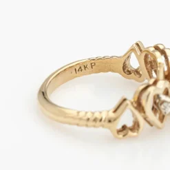 Bague Coeur Diamant Vintage Or Jaune
