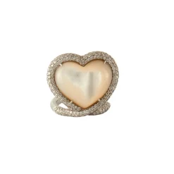 Bague Coeur Diamants Nacre