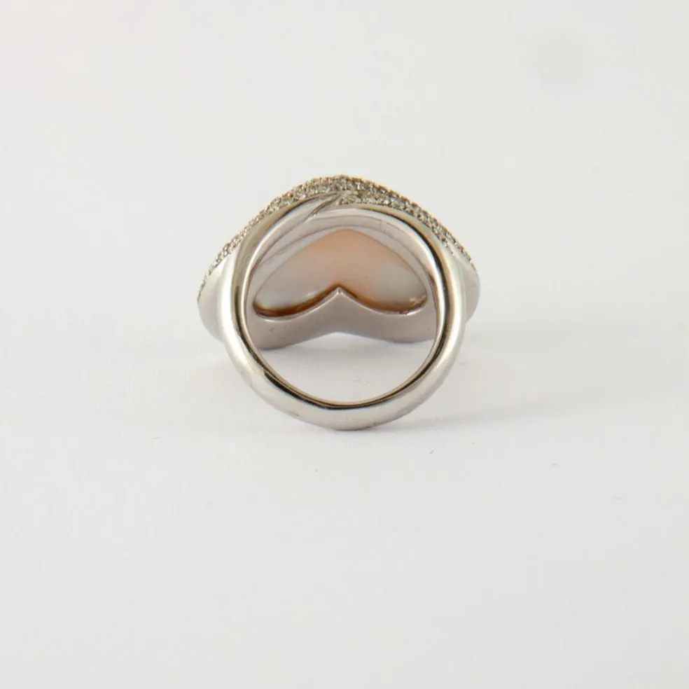 Bague Coeur Diamants Nacre