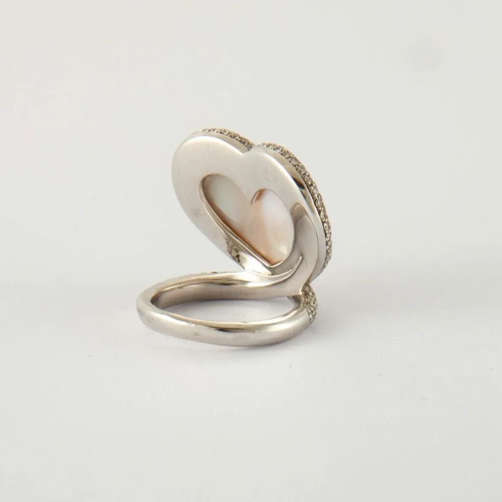 Bague Coeur Diamants Nacre