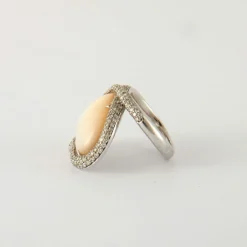 Bague Coeur Diamants Nacre