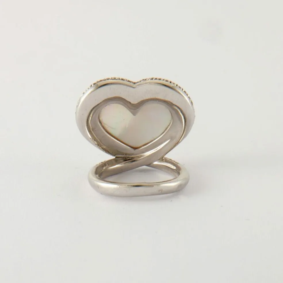 Bague Coeur Diamants Nacre