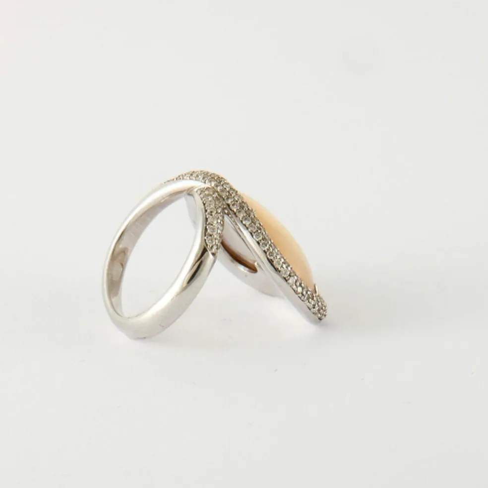 Bague Coeur Diamants Nacre