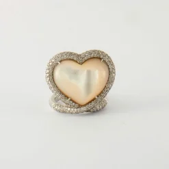 Bague Coeur Diamants Nacre