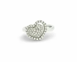 Bague coeur King Charles avec diamants