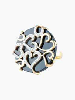 Bague Coeur Onyx Diamants
