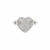 Bague coeur or blanc diamants brillants