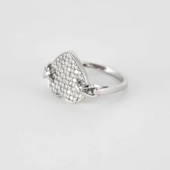 Bague coeur or blanc diamants brillants